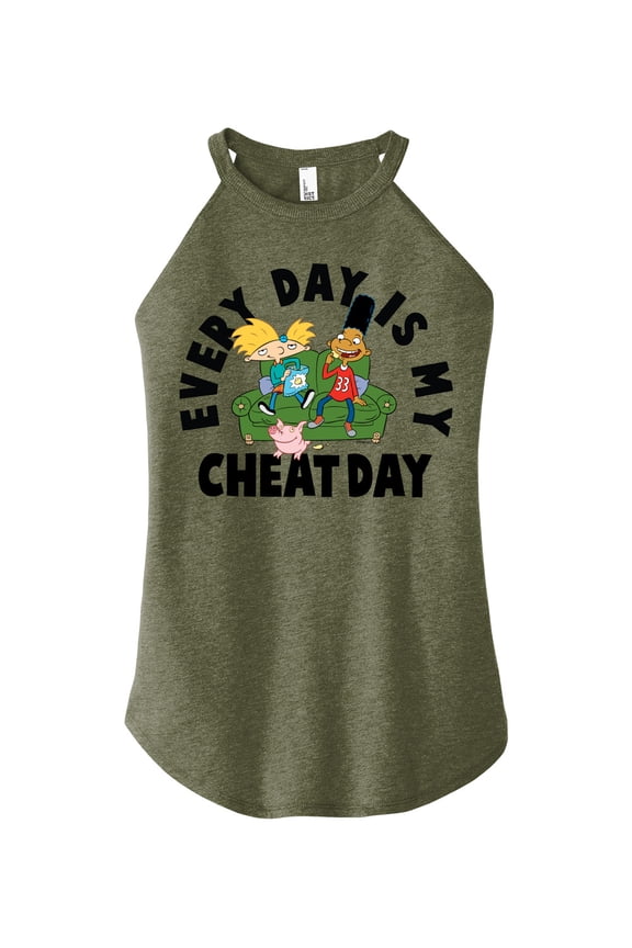 ! - Cheat Day - Juniors High Neck Tank Top