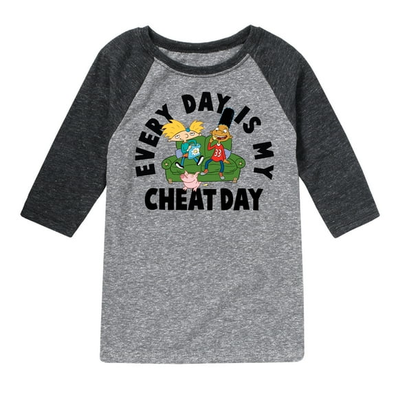 Hey Arnold! - Cheat Day - Toddler And Youth Raglan Graphic T-Shirt
