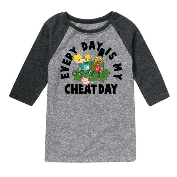 Hey Arnold! - Cheat Day - Toddler And Youth Raglan Graphic T-Shirt
