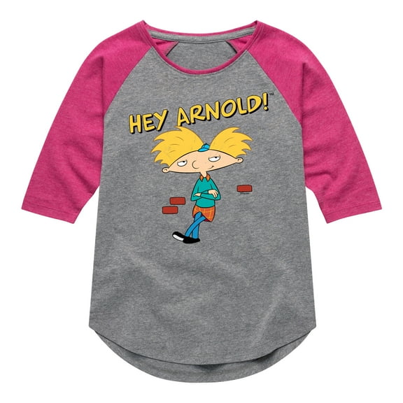 Hey Arnold! - Cool Arnold - Toddler And Youth Girls Raglan Graphic T-Shirt