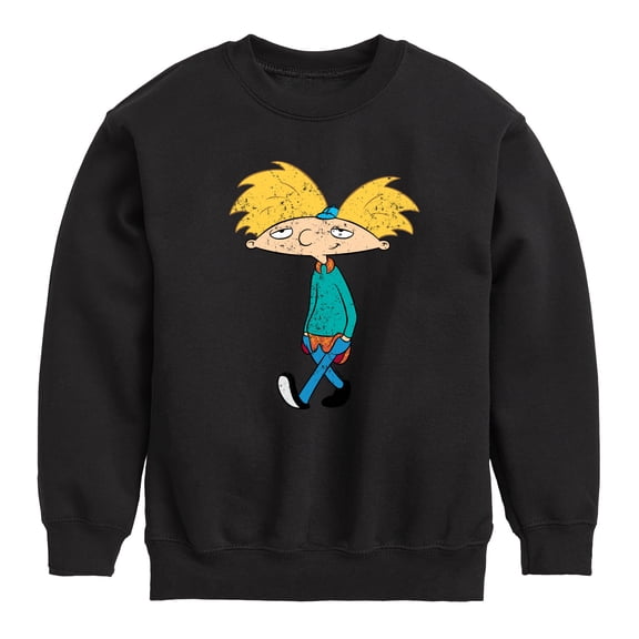 Hey Arnold! - Distressed Arnold - Toddler And Youth Crewneck Fleece Sweatshirt