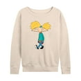 thumbnail image 1 of Hey Arnold! - Distressed Arnold - Women's Lightweight French Terry Long Sleeve Shirt, 1 of 5