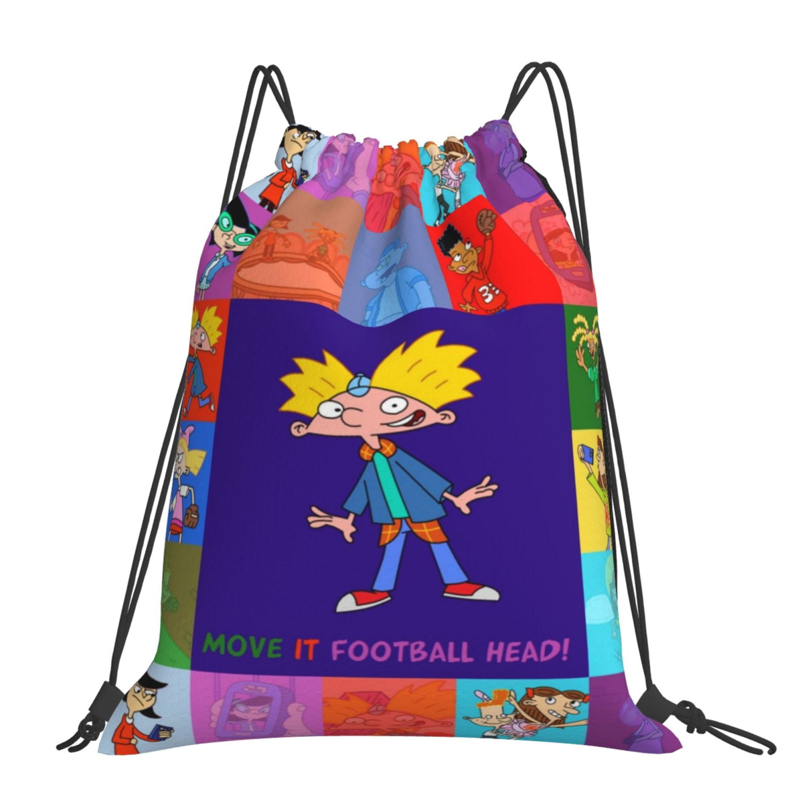 Hey Arnold Drawstring Backpack Sport Gym Bag For Yoga Swimming Gymsack ...