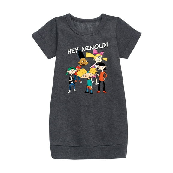 Hey Arnold! - Group Shot - Toddler And Youth Girls Fleece Dress