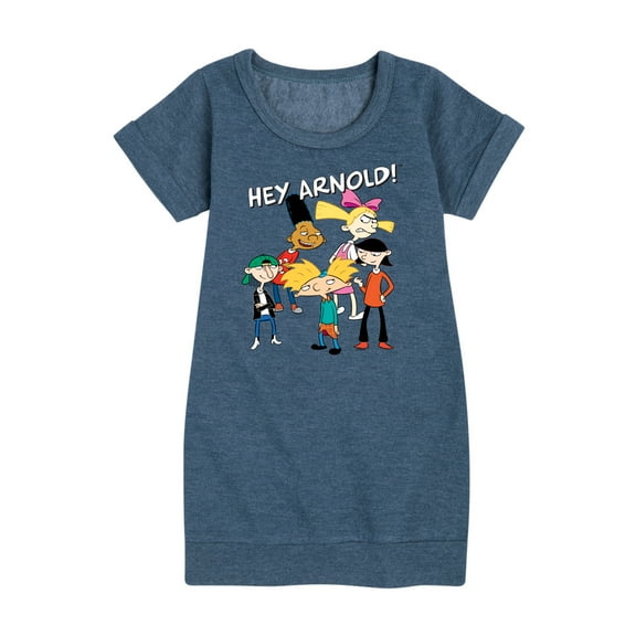 Hey Arnold! - Group Shot - Toddler And Youth Girls Fleece Dress