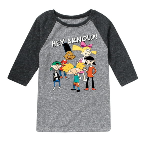 Hey Arnold! - Group Shot - Toddler And Youth Raglan Graphic T-Shirt