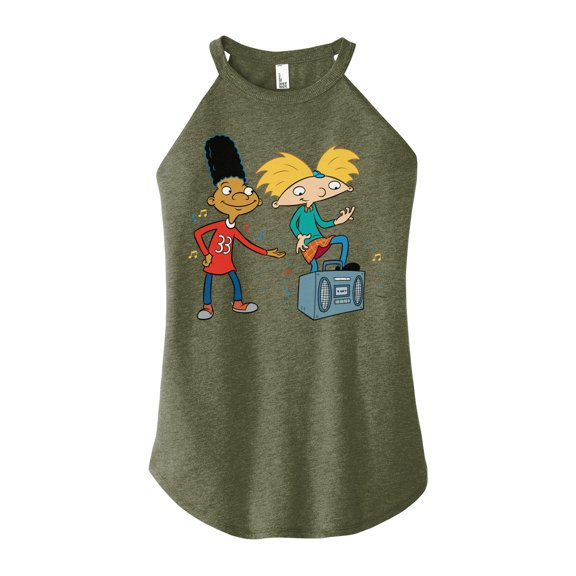 Hey Arnold! - HA Air Guitar - Juniors High Neck Tank Top