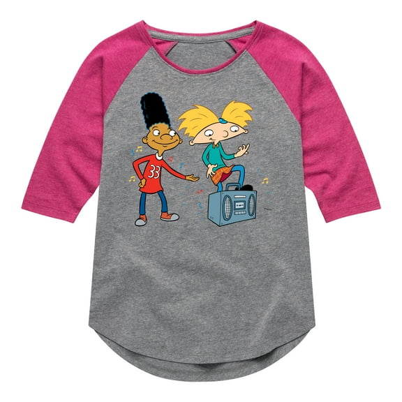 Hey Arnold! - HA Air Guitar - Toddler And Youth Girls Raglan Graphic T-Shirt