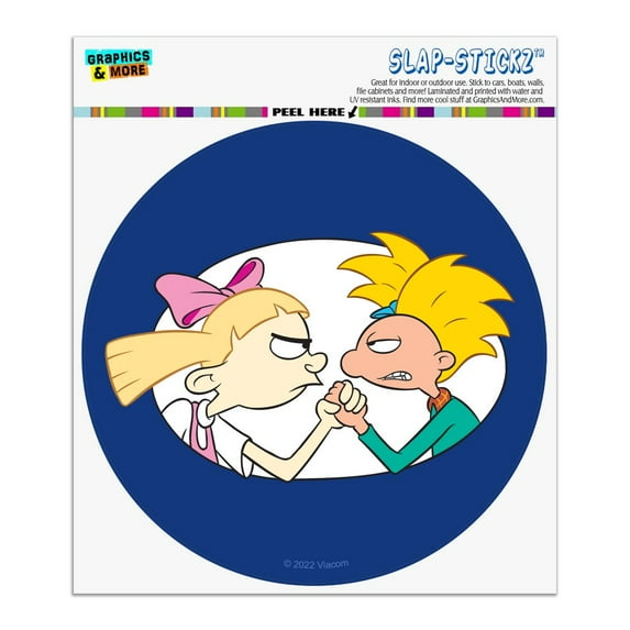 Hey Arnold! Helga, Love Is Tough Automotive Car Window Locker Circle Bumper Sticker