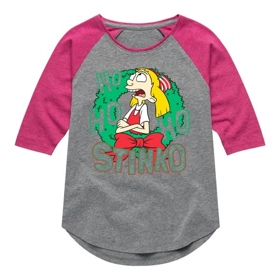 Hey Arnold! - Ho Ho Ho Stinko - Toddler And Youth Girls Raglan Graphic T-Shirt