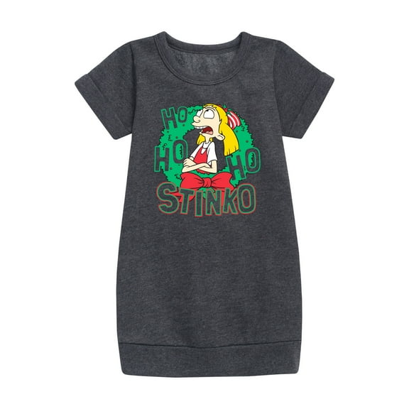 Hey Arnold! - Ho Ho Ho Stinkos - Toddler And Youth Girls Fleece Dress