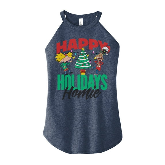 Hey Arnold! - Holiday Homies - Juniors High Neck Tank Top