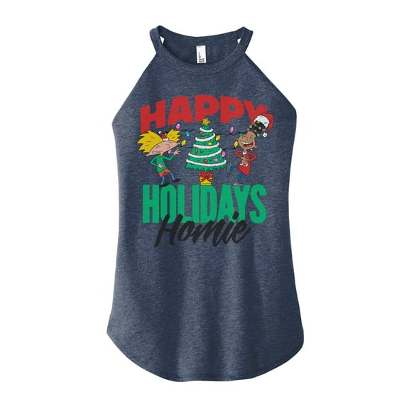 Hey Arnold! - Holiday Homies - Juniors High Neck Tank Top