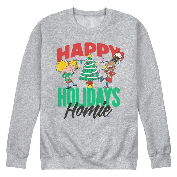 Hey Arnold! - Holiday Homies - Men's Crew Neck Fleece Pullover