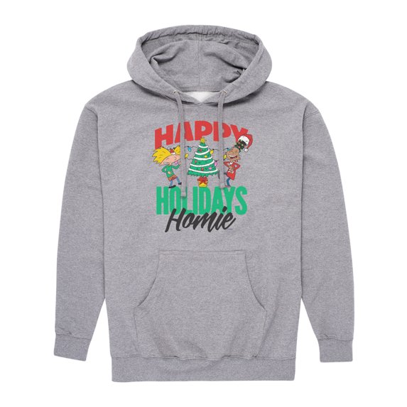 Hey Arnold! - Holiday Homies - Men's Pullover Hooded Fleece Sweatshirt