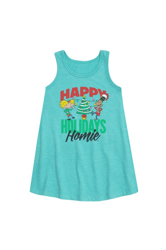 ! - Holiday Homies - Toddler and Youth Girls A-line Dress