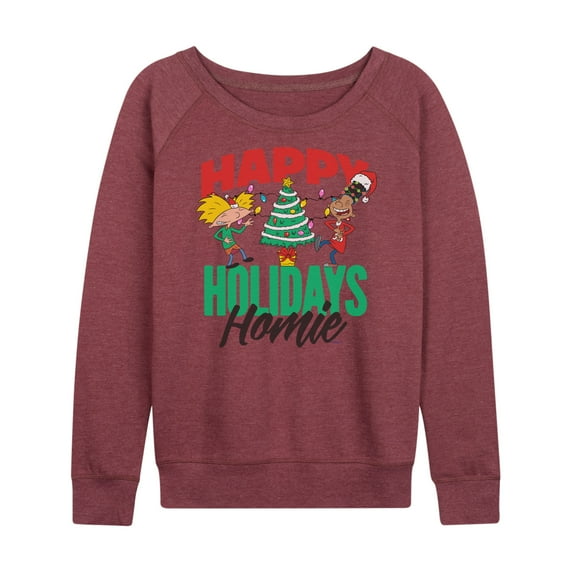 Hey Arnold! - Holiday Homies - Women's Lightweight French Terry Long Sleeve Shirt
