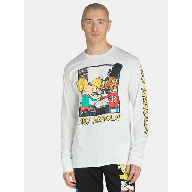 Hey Arnold! Men's & Big Men's Graphic Tee with Long Sleeves, Sizes S-2XL