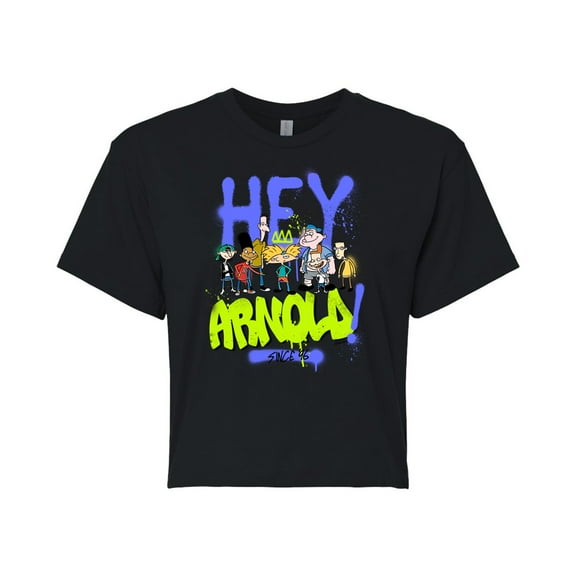 Hey Arnold! - Retro Arnold Since 96 - Juniors Cropped Cotton Blend T-Shirt