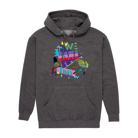 Hey Arnold! - Retro Arnold and Gerald - Men's Pullover Hooded Fleece Sweatshirt