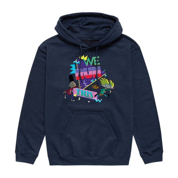 Hey Arnold! - Retro Arnold and Gerald - Men's Pullover Hooded Fleece Sweatshirt