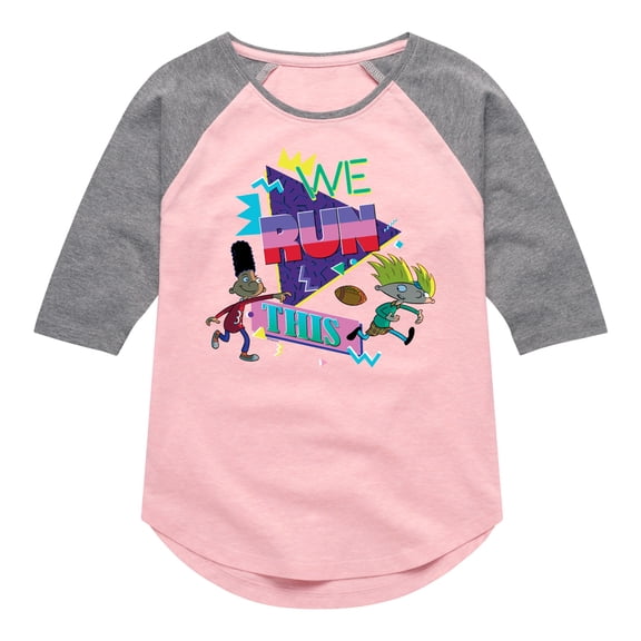 Hey Arnold! - Retro Arnold and Gerald - Toddler And Youth Girls Raglan Graphic T-Shirt