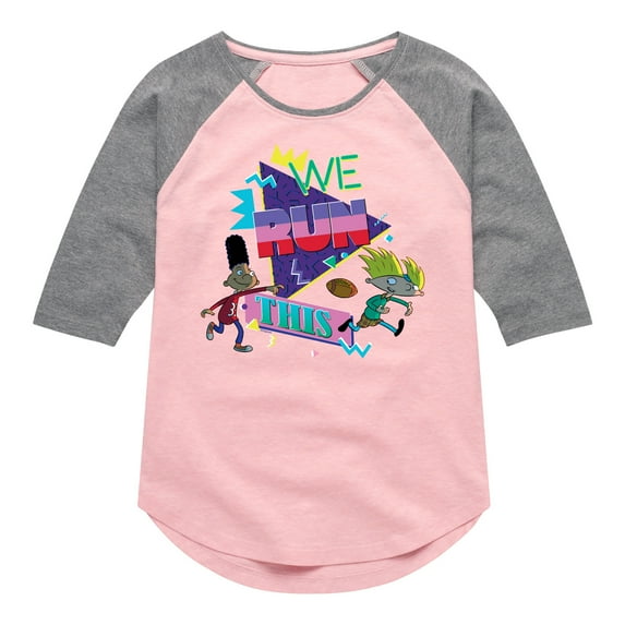 Hey Arnold! - Retro Arnold and Gerald - Toddler And Youth Girls Raglan Graphic T-Shirt