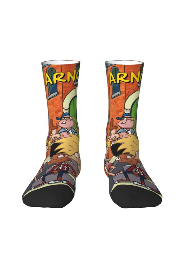 Hey Arnold Socks Athletic Sport Colorful Novelty Graphic Crew Tube Socks Warm For Men WomenPerfect Gift