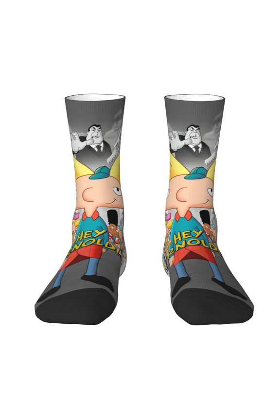 Hey Arnold Socks Athletic Sport Colorful Novelty Graphic Crew Tube Socks Warm For Men WomenPerfect Gift