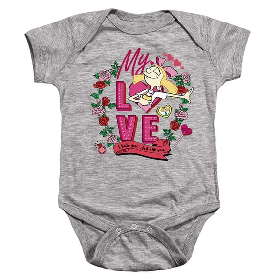 Hey Arnold Valentine's Day Helga I Hate You But Love You Unisex Infant Snap Suit for Baby