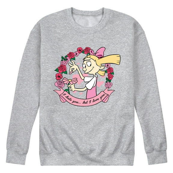 Hey Arnold! - Valentine's I Love You - Men's Crew Neck Fleece Pullover