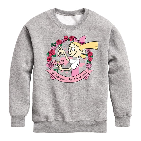 Hey Arnold! - Valentine's I Love You - Toddler And Youth Crewneck Fleece Sweatshirt