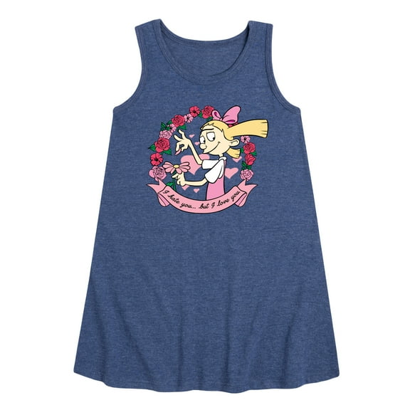 Hey Arnold! - Valentine's I Love You - Toddler and Youth Girls A-line Dress