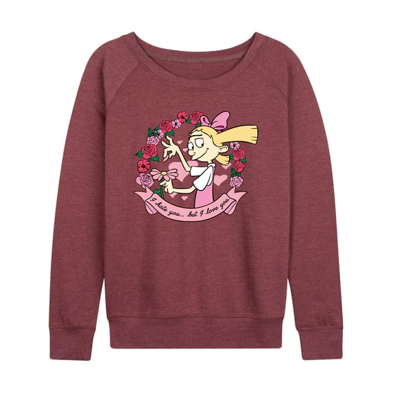 Hey Arnold! - Valentine's I Love You - Women's Lightweight French Terry Long Sleeve Shirt