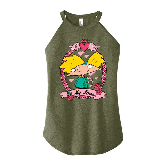 Hey Arnold! - Valentine's My Love - Juniors High Neck Tank Top