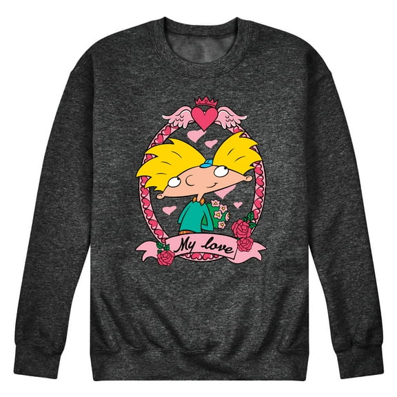 Hey Arnold! - Valentine's My Love - Men's Crew Neck Fleece Pullover