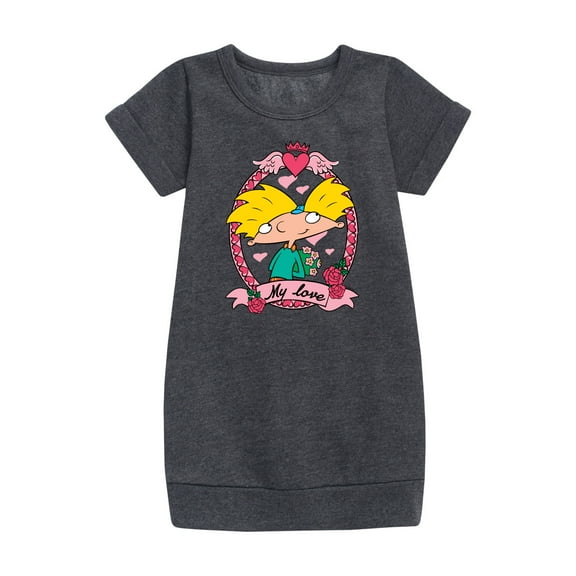 Hey Arnold! - Valentine's My Love - Toddler And Youth Girls Fleece Dress
