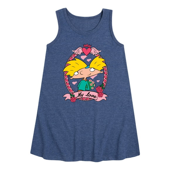 Hey Arnold! - Valentine's My Love - Toddler and Youth Girls A-line Dress