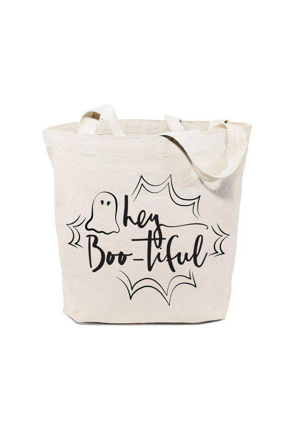 Hey BOO-tiful Halloween Cotton Canvas Tote Bag by The Cotton Canvas Co.