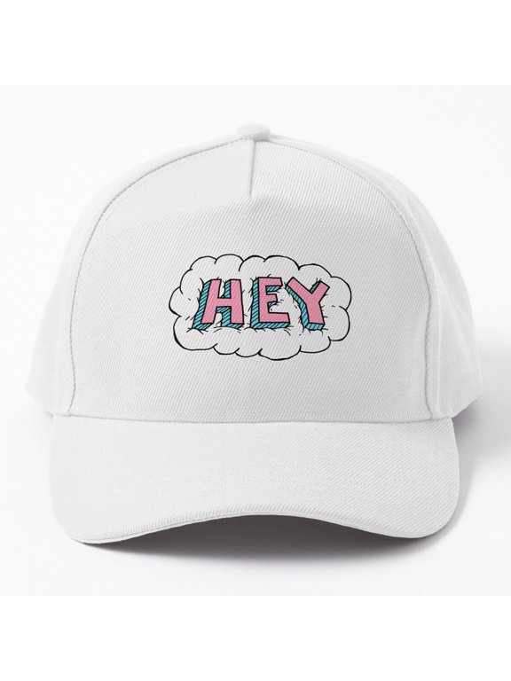 Hey Baseball Hat, Simple Greeting Statement Graphic Design, Classic Everyday Casual Cap