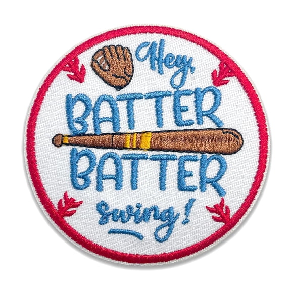 Hey Batter Batter Swing Morale Patches Funny Baseball, Sports Lover, Baseball Bat Hook And Loop Embroidery Patch For Bags Vest Dog Harness, Tactical Military Diy Accessories Gifts Friend