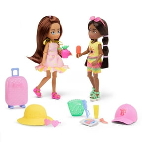 Hey Bestie Jasmine & Makayla 21 Piece Set of 2 (5.5-inch) Travel Dolls with Accessories, Kids Ages 3 & Up