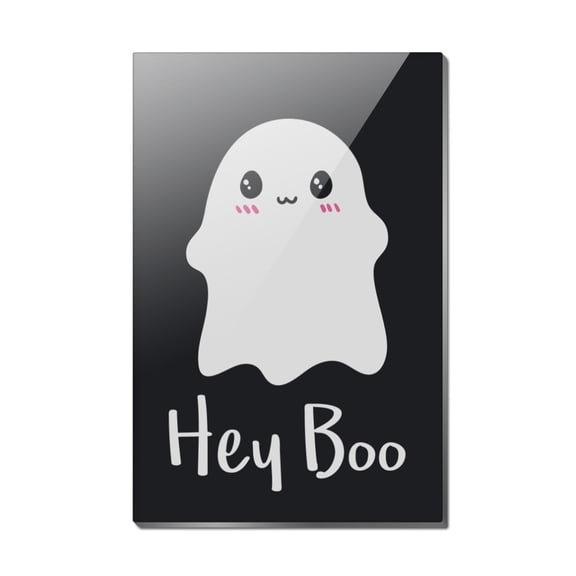 Hey Boo Cute Kawaii Ghost Rectangle Acrylic Fridge Refrigerator Magnet