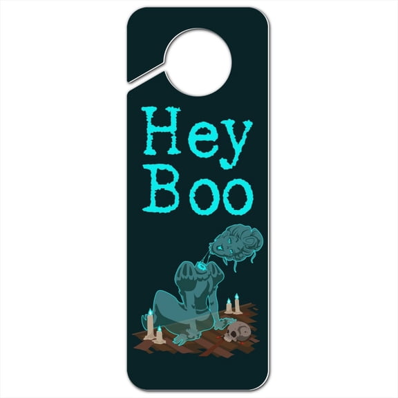 Hey Boo Victorian Headless Ghost Woman Plastic Door Knob Hanger Sign