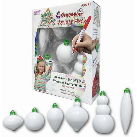 The Treemendous Ornament Decorator The Gift Box Ornament Decorator - 6 Count Variety Ornament Refill (Not Compatible with Treemendous Tree)