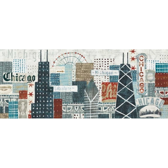 Hey Chicago Crop Poster Print by Michael Mullan (20 x 10)