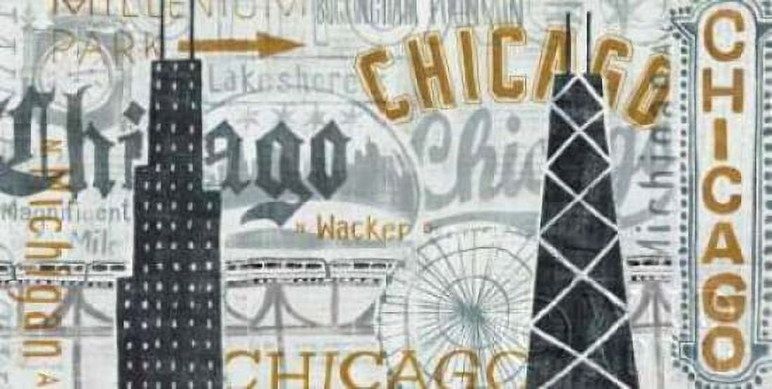 Hey Chicago Vintage Canvas Art - Michael Mullan (24 x 48)