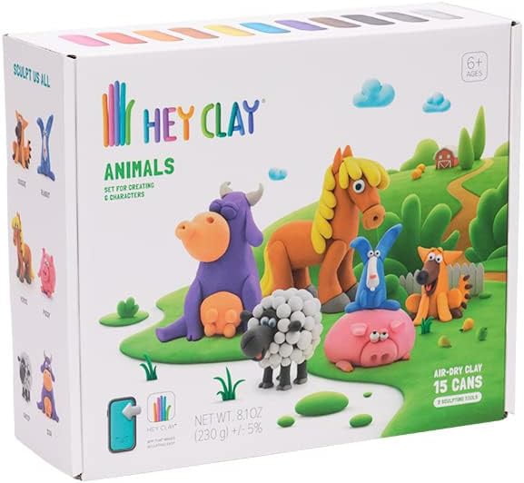 Fat Brain Toys Hey Clay Animals, Interactive App, Flexible
