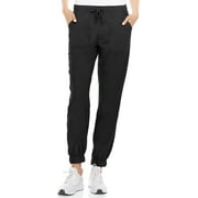 Hey Collection Scrubs Mid-Rise 4-Way Stretch Medical Scrub Joggers Pants with Four Pockets, Black, M
