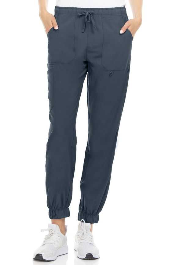 Scrubs Mid-Rise 4-Way Stretch Medical Scrub Joggers Pants with Four Pockets